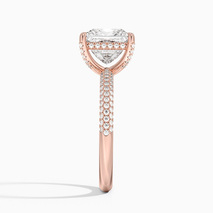 21/2Ct Princess Lab Grown Diamond Gold Half Eternity Engagement Ring