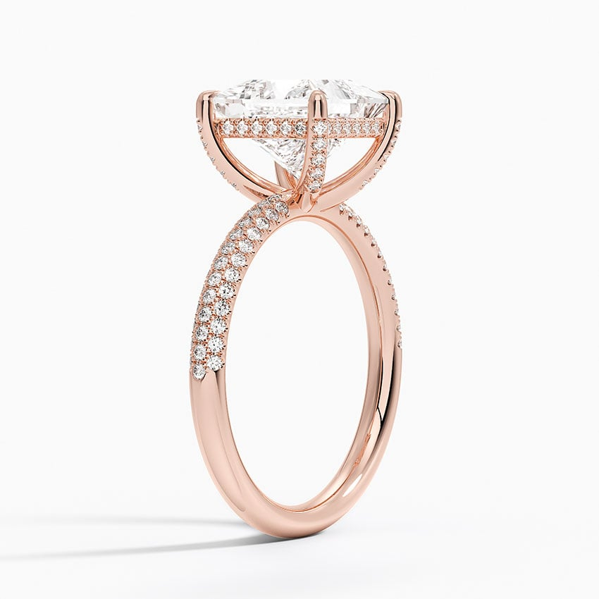 21/2Ct Princess Lab Grown Diamond Gold Half Eternity Engagement Ring