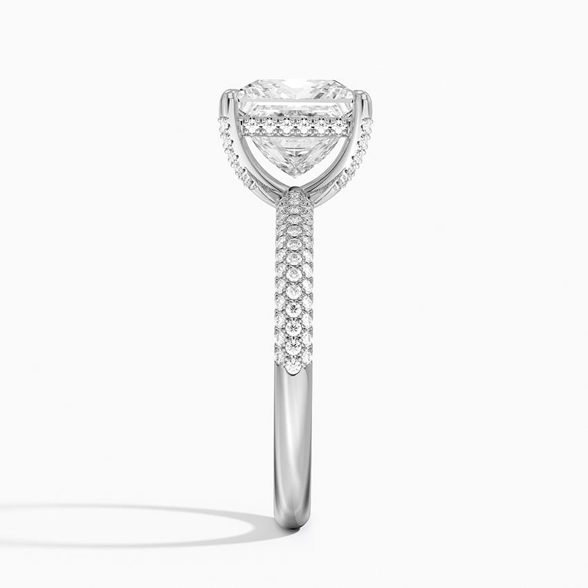 21/2Ct Princess Lab Grown Diamond Gold Half Eternity Engagement Ring