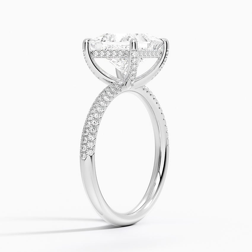 21/2Ct Princess Lab Grown Diamond Gold Half Eternity Engagement Ring