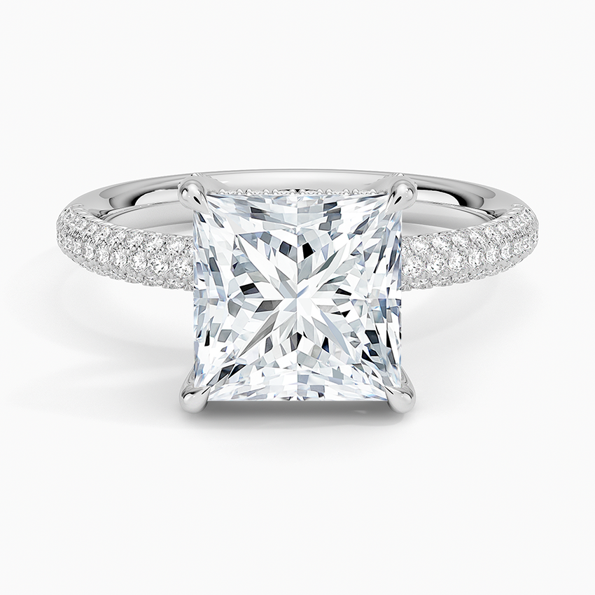 21/2Ct Princess Lab Grown Diamond Gold Half Eternity Engagement Ring