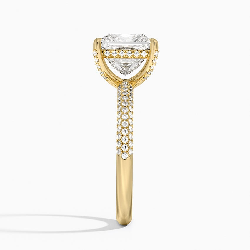 21/2Ct Princess Lab Grown Diamond Gold Half Eternity Engagement Ring