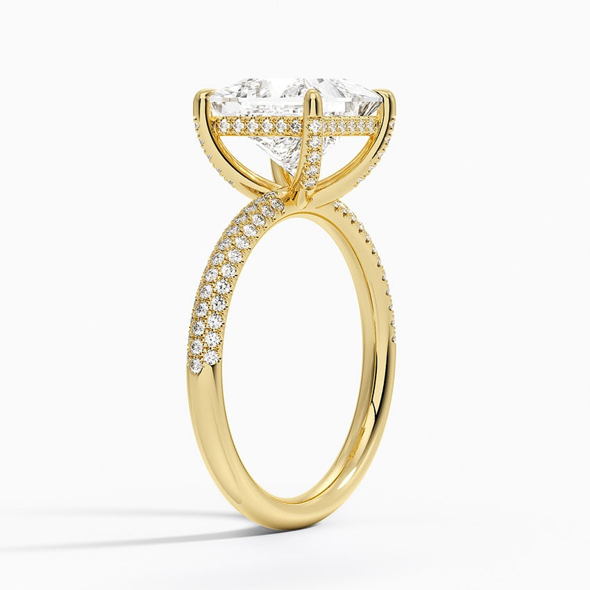 21/2Ct Princess Lab Grown Diamond Gold Half Eternity Engagement Ring