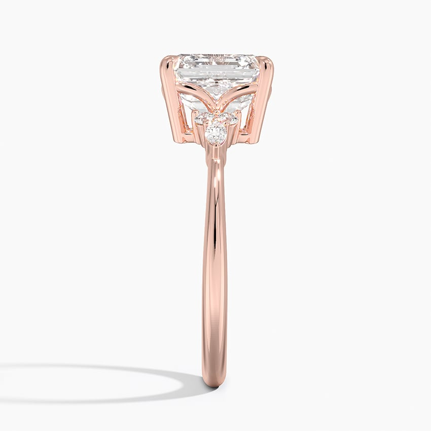 3Ct Asscher Lab Grown Diamond Cluster Engagement Ring