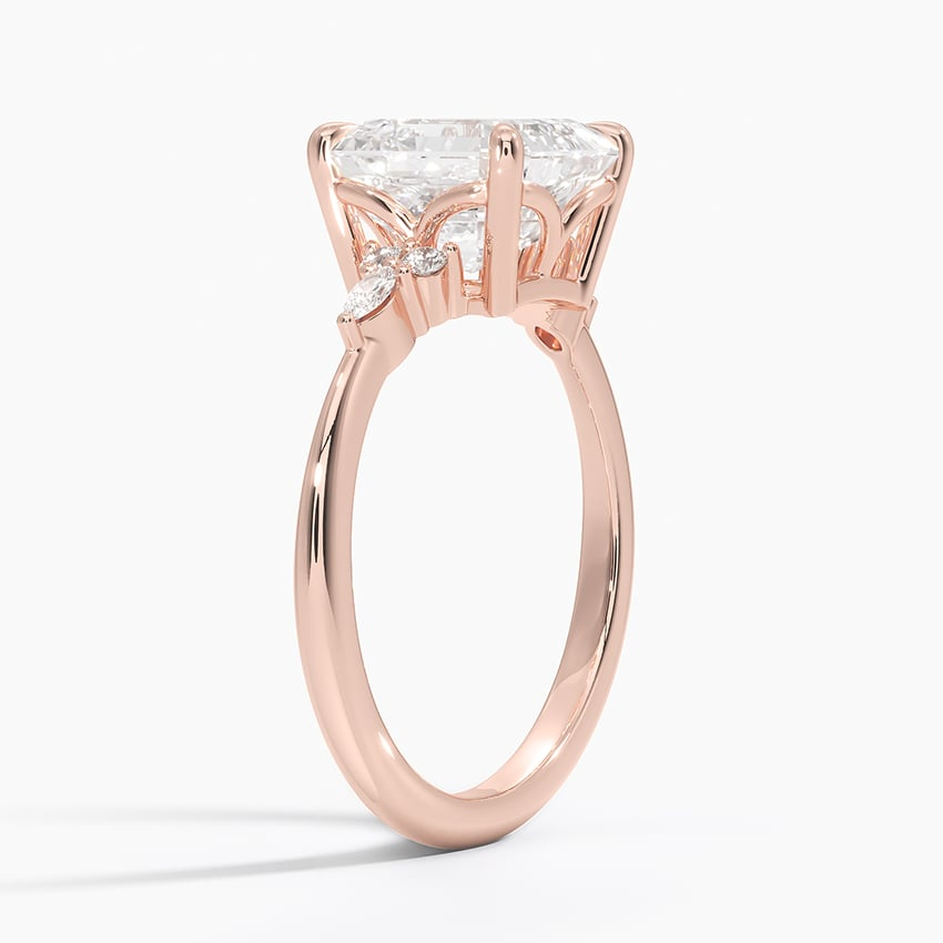 3Ct Asscher Lab Grown Diamond Cluster Engagement Ring