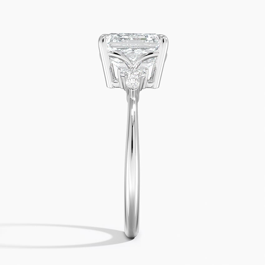 3Ct Asscher Lab Grown Diamond Cluster Engagement Ring