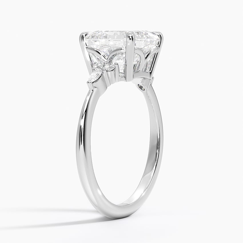 3Ct Asscher Lab Grown Diamond Cluster Engagement Ring