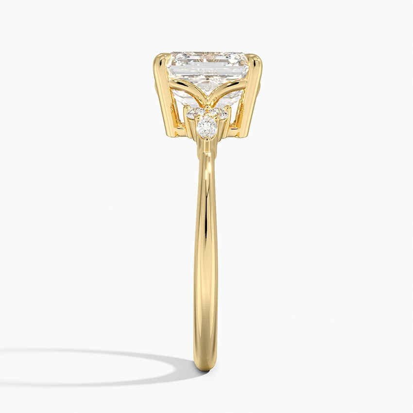 3Ct Asscher Lab Grown Diamond Cluster Engagement Ring