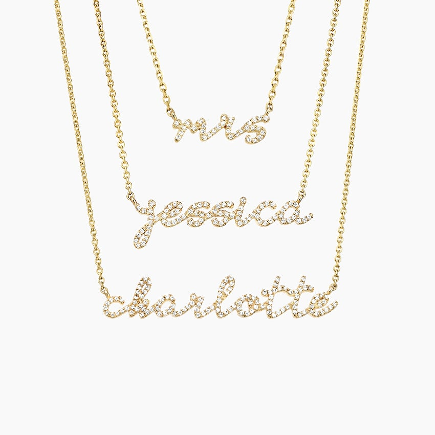 Lab Grown Diamond Custom Name Necklace