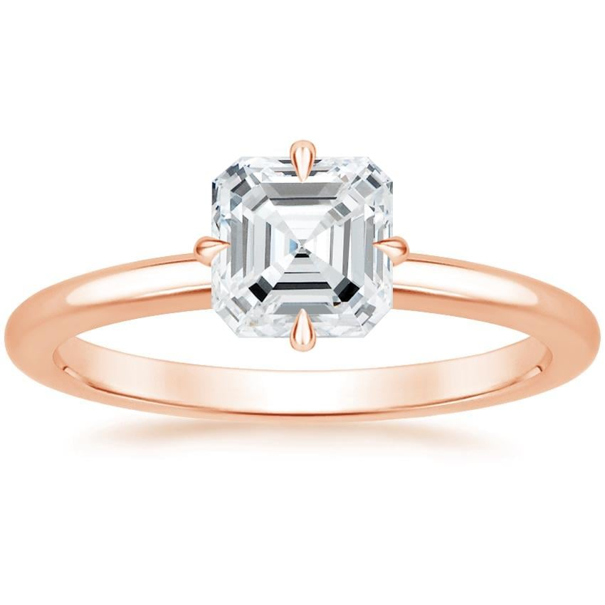 11/4Ct Asscher lab Grown Diamond Gold Solitaire Ring