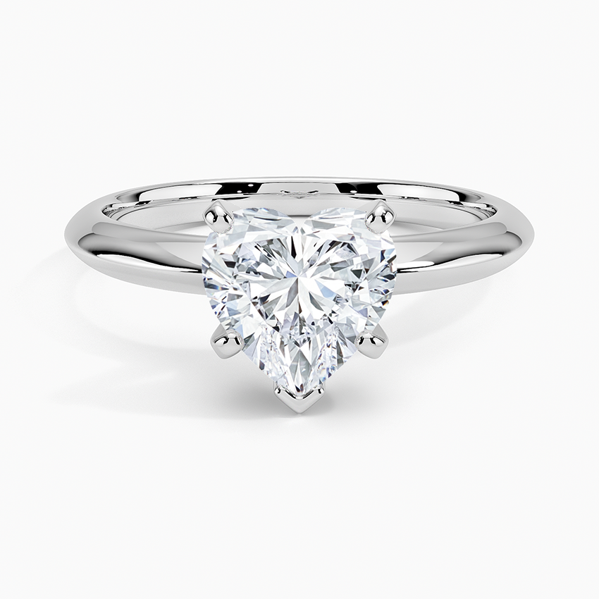 2Ct Heart Lab Grown Diamond Six-Prong Solitaire Ring