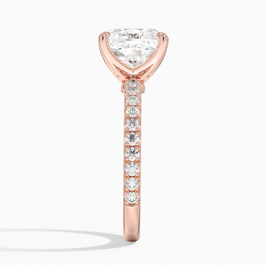 4Ct Cushion Lab Grown Diamond Three-Quarter Coverage Diamond Ring
