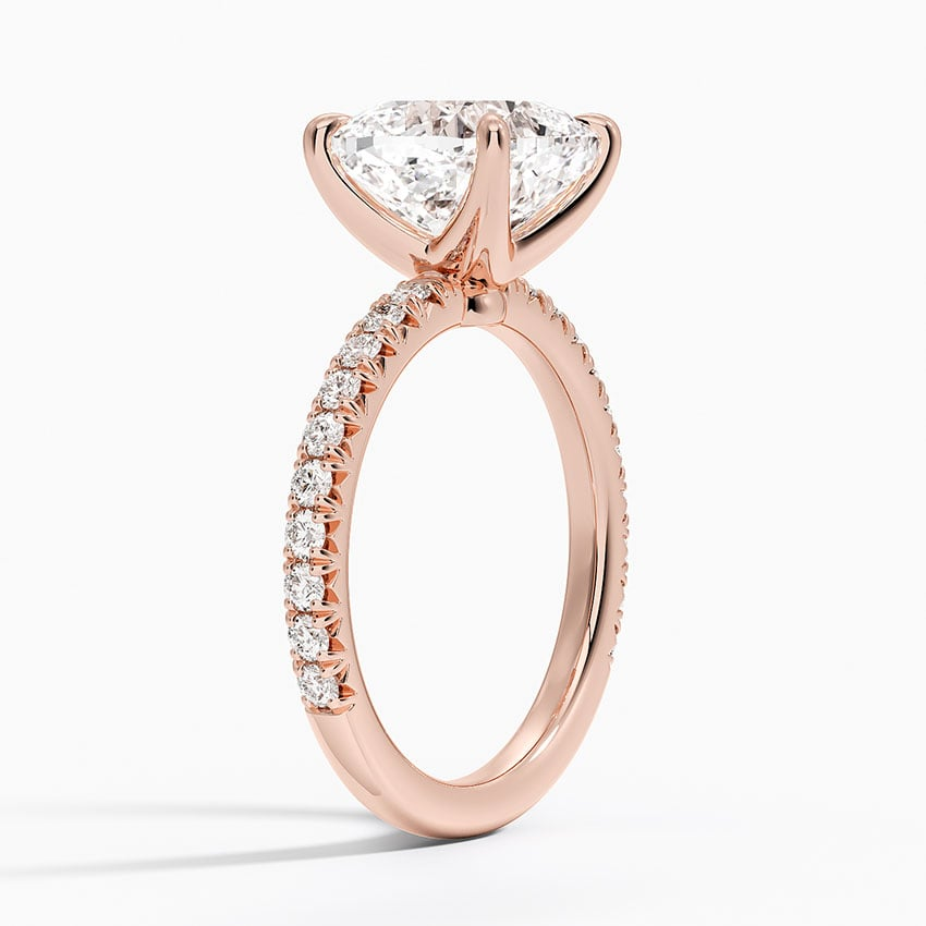 4Ct Cushion Lab Grown Diamond Three-Quarter Coverage Diamond Ring