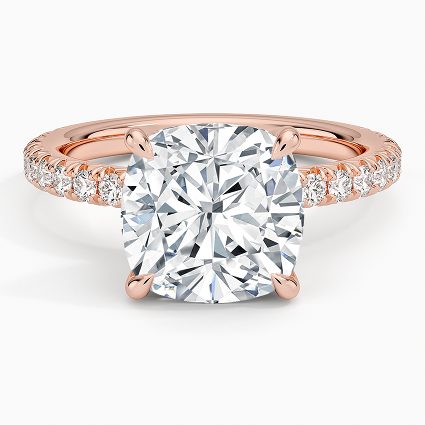 4Ct Cushion Lab Grown Diamond Three-Quarter Coverage Diamond Ring