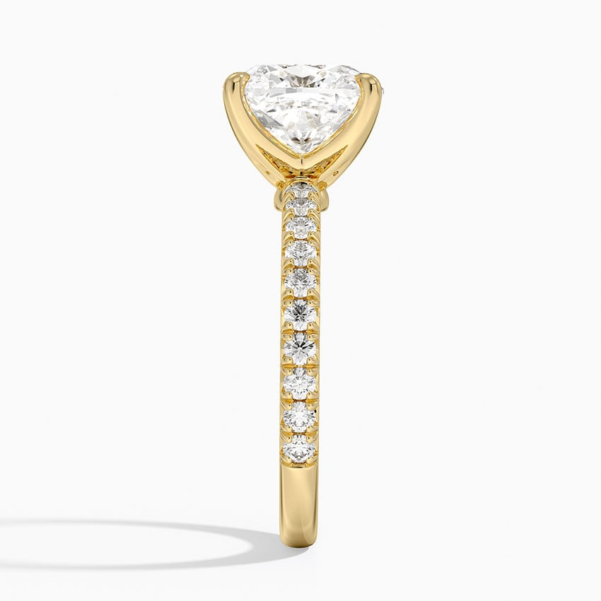 4Ct Cushion Lab Grown Diamond Three-Quarter Coverage Diamond Ring