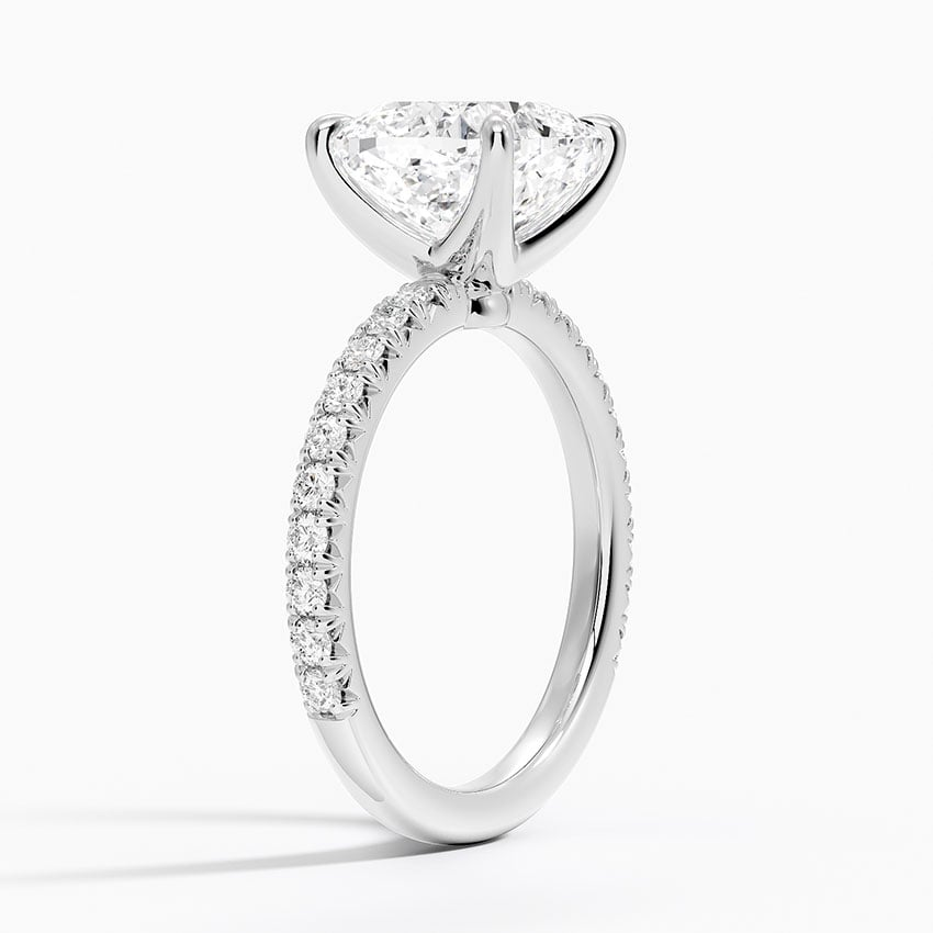 4Ct Cushion Lab Grown Diamond Three-Quarter Coverage Diamond Ring