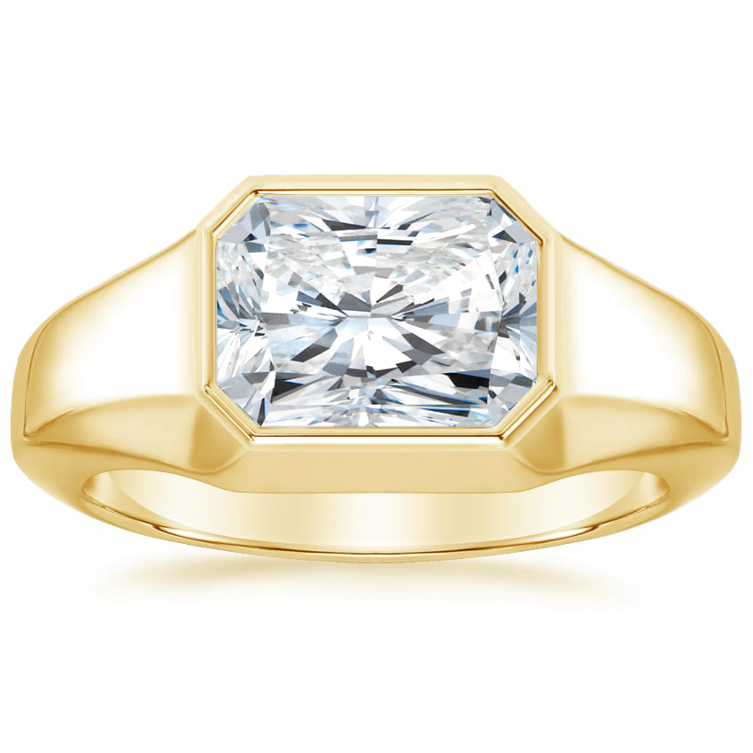 2Ct Emerald Lab Grown Diamond East West Bezel Ring