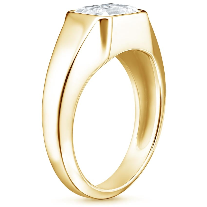 2Ct Emerald Lab Grown Diamond East West Bezel Ring
