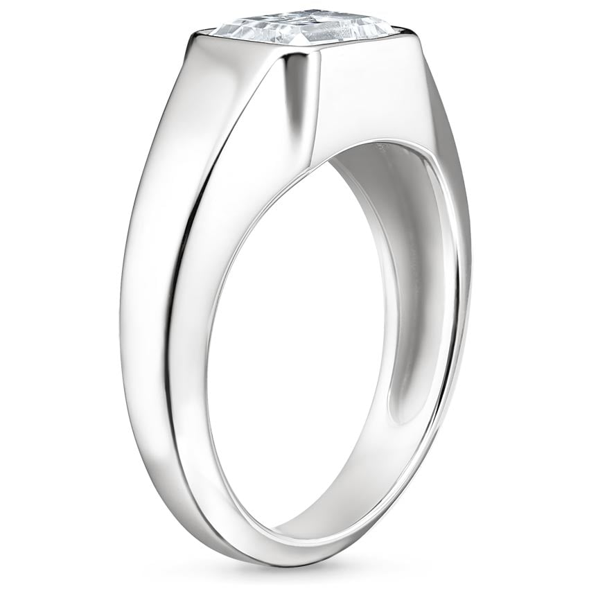 2Ct Emerald Lab Grown Diamond East West Bezel Ring