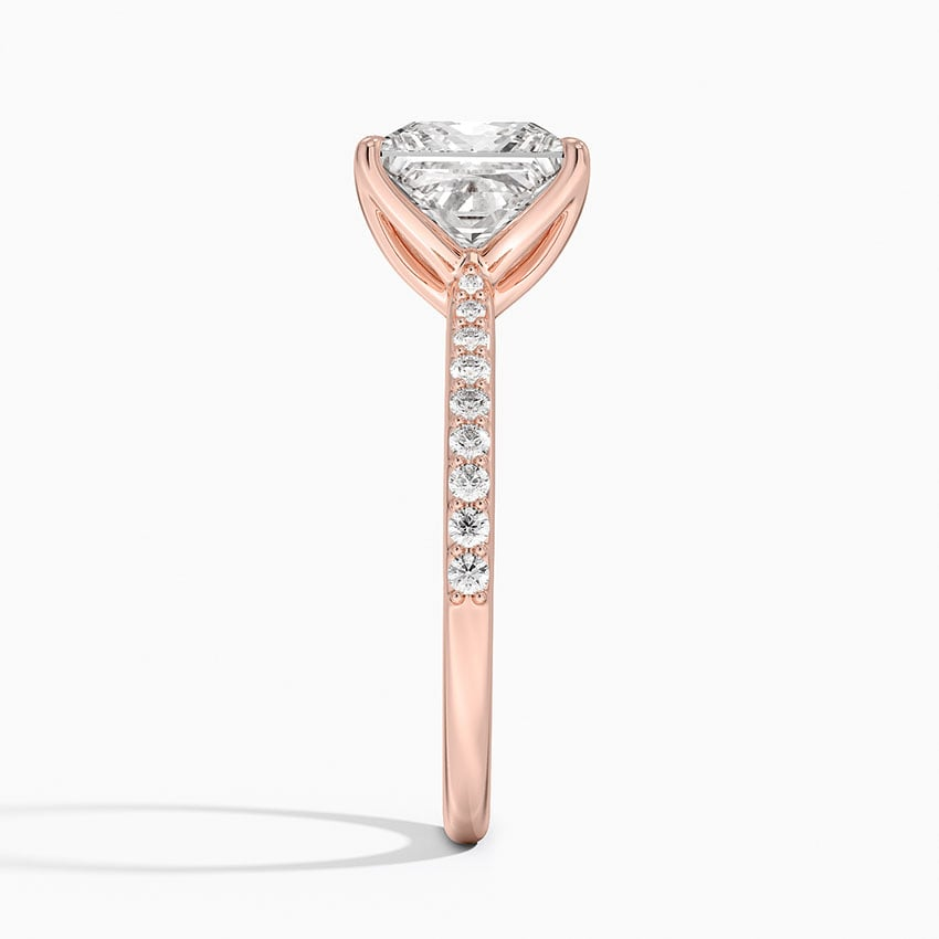 21/2Ct Princess Lab Grown Diamond Gold Cathedral Diamond Ring