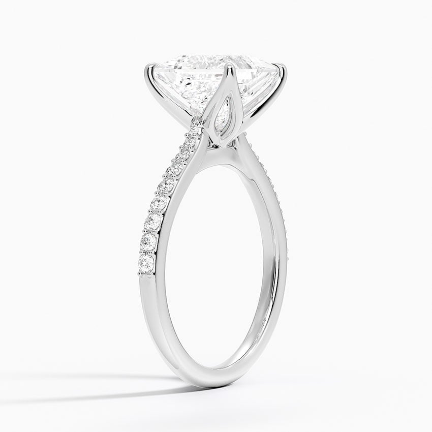 21/2Ct Princess Lab Grown Diamond Gold Cathedral Diamond Ring