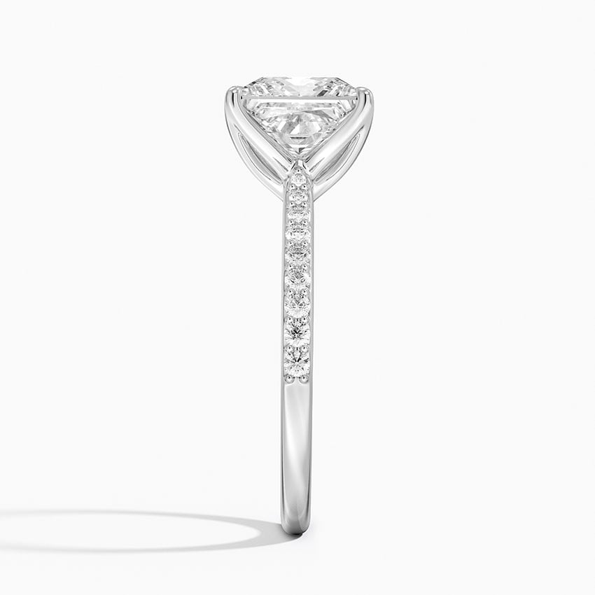 21/2Ct Princess Lab Grown Diamond Gold Cathedral Diamond Ring