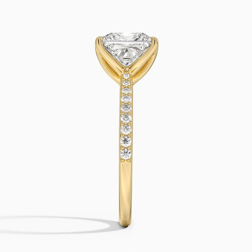 21/2Ct Princess Lab Grown Diamond Gold Cathedral Diamond Ring