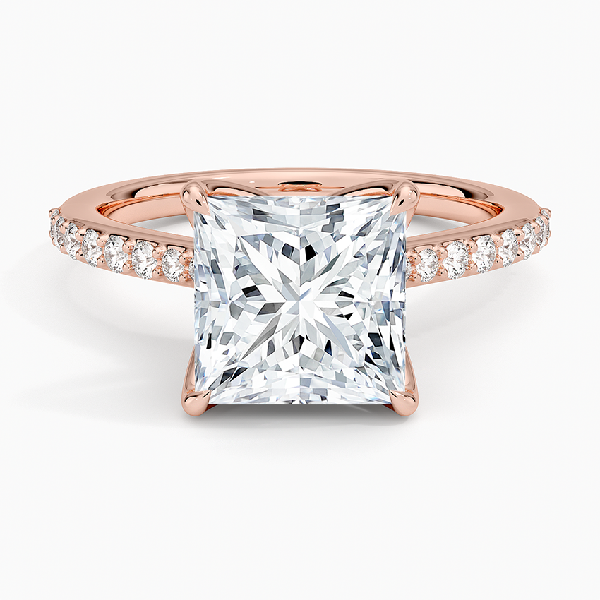 21/2Ct Princess Lab Grown Diamond Gold Cathedral Diamond Ring