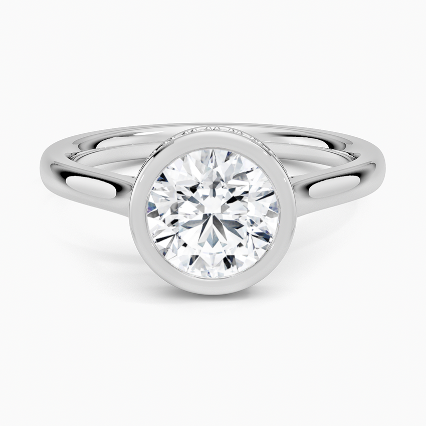 1 1/4 CT Round Cut Gold Hidden Halo Diamond Engagement Ring