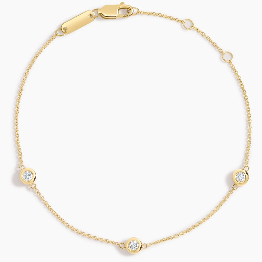 1/6 CTW 7 inch Three Lab Grown Diamond Bezel Bracelet