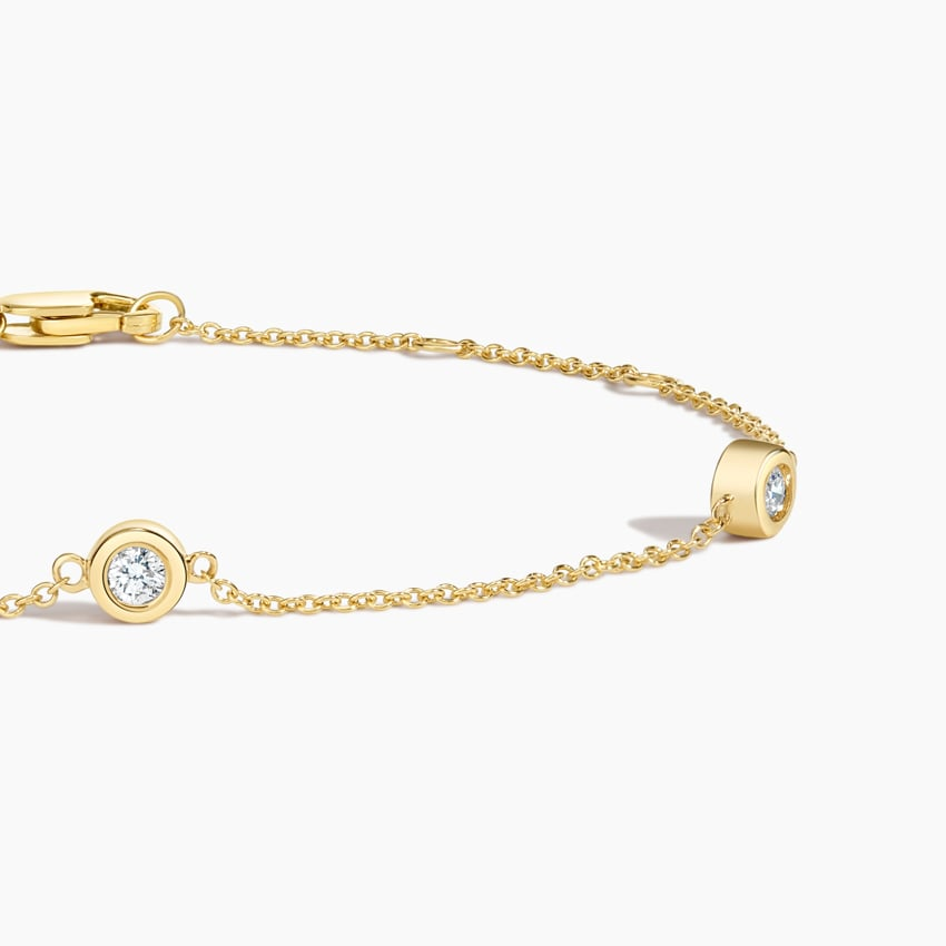 1/6 CTW 7 inch Three Lab Grown Diamond Bezel Bracelet