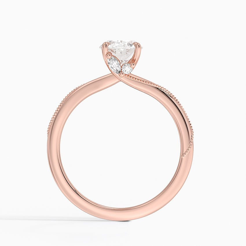 11/4Ct Oval Lab Grown Diamond Gold Milgrain Solitaire ring