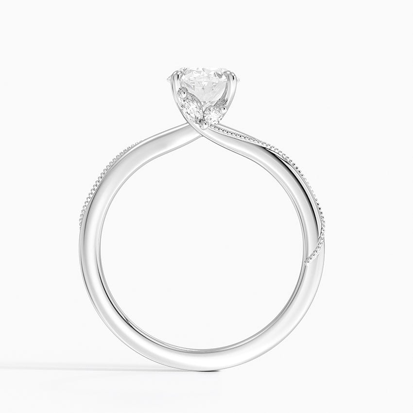 11/4Ct Oval Lab Grown Diamond Gold Milgrain Solitaire ring