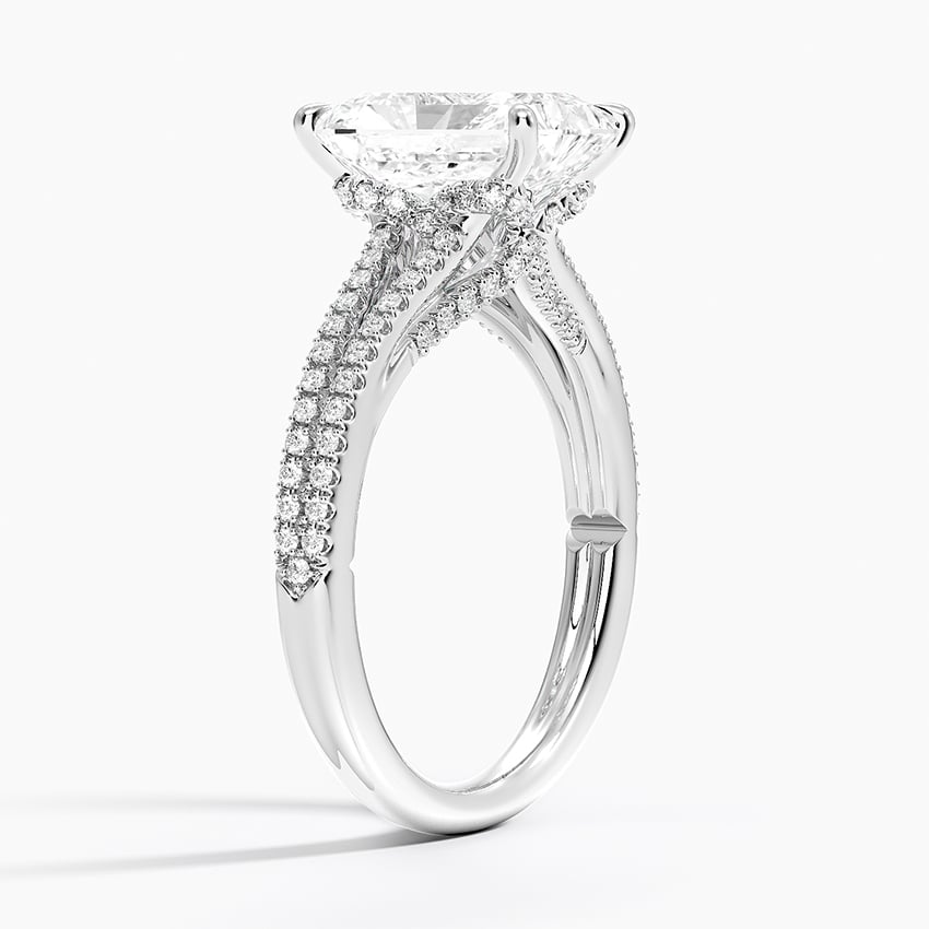 2ct Radiant Lab Grown Diamond Hidden Halo Engagement Ring