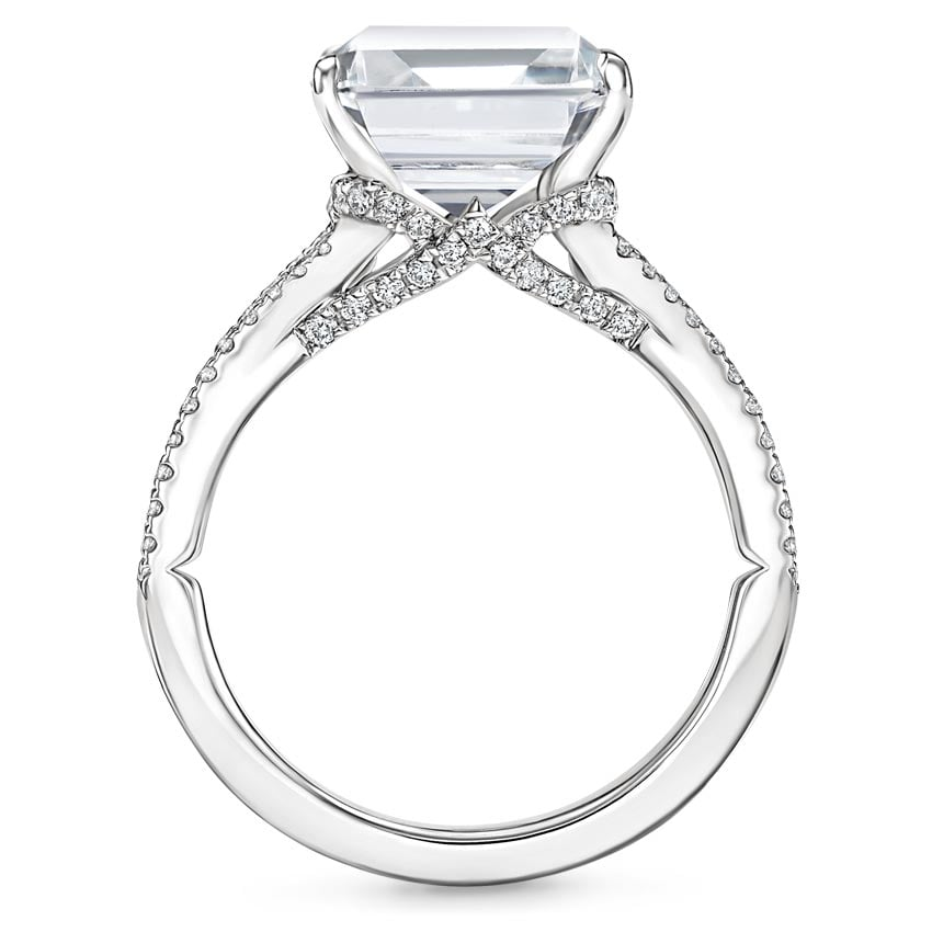 2ct Radiant Lab Grown Diamond Hidden Halo Engagement Ring