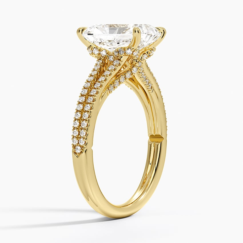 2ct Radiant Lab Grown Diamond Hidden Halo Engagement Ring