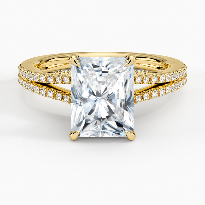 2ct Radiant Lab Grown Diamond Hidden Halo Engagement Ring