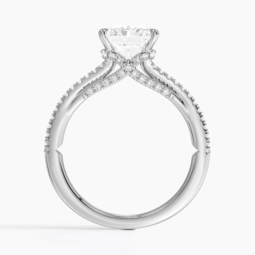 2ct Radiant Lab Grown Diamond Hidden Halo Engagement Ring