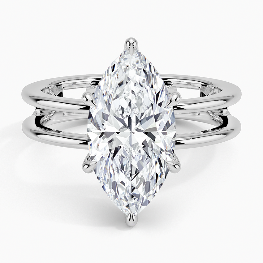 3Ct Marquise Lab Grown Diamond Solitaire Engagement Ring