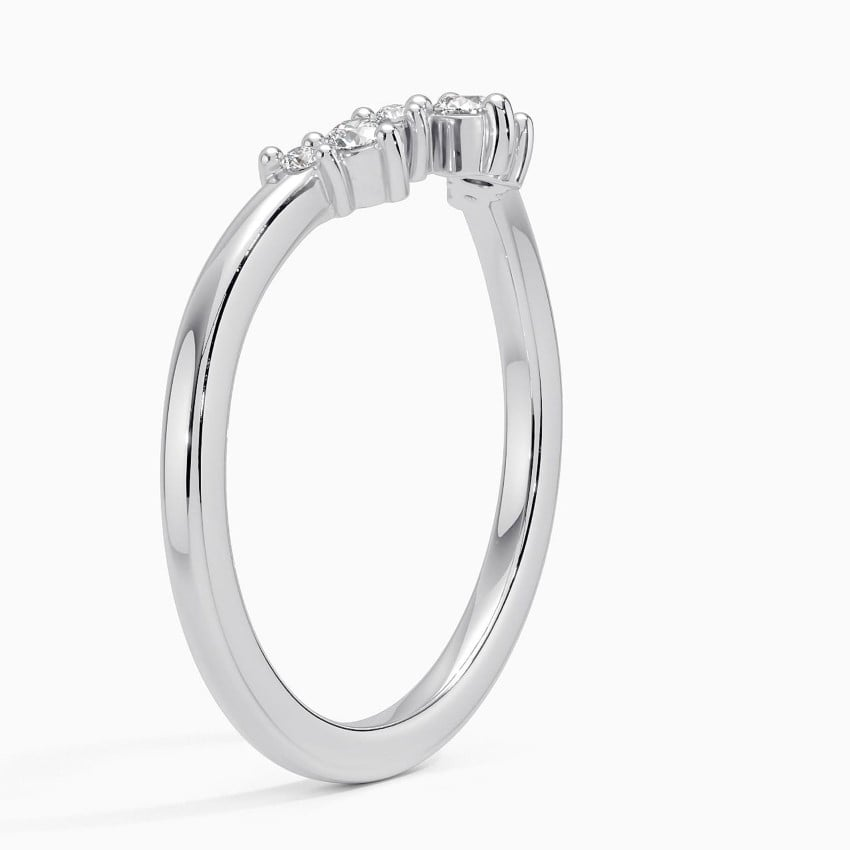 0.11CTW Round Cut Lab Grown Diamond Curved Wedding Band