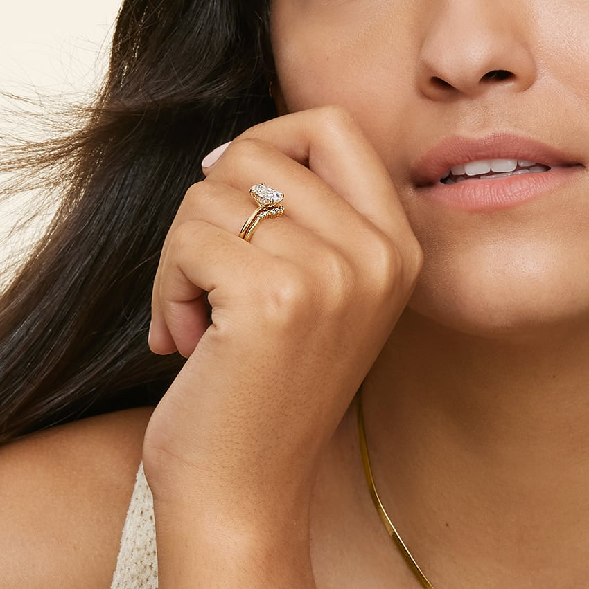 0.16 CTW Curve Contour Lab Grown Diamond Women Ring Band