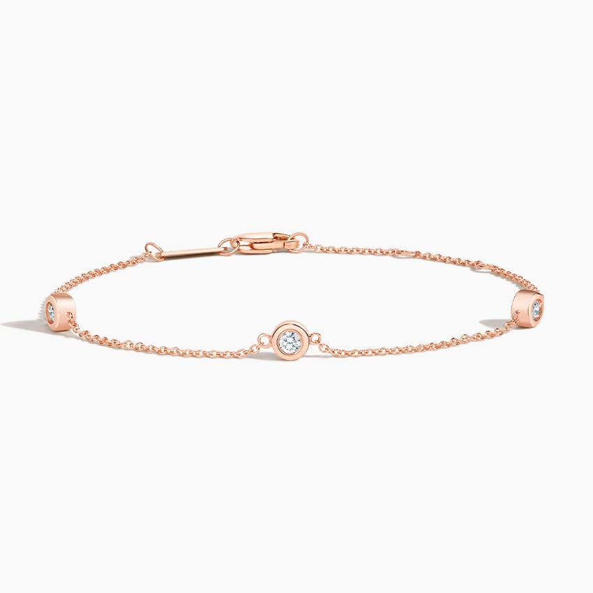 1/6 CTW 7 inch Three Lab Grown Diamond Bezel Bracelet