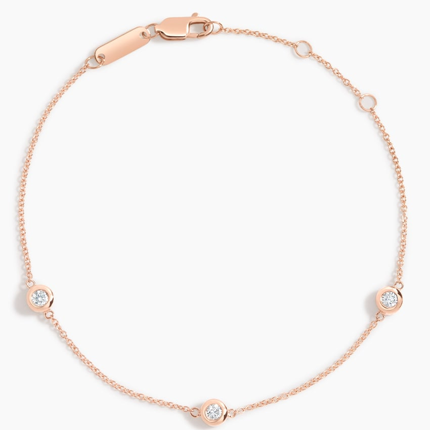 1/6 CTW 7 inch Three Lab Grown Diamond Bezel Bracelet
