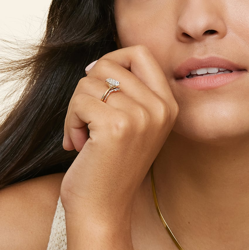 0.16 CTW Curve Contour Lab Grown Diamond Women Ring Band