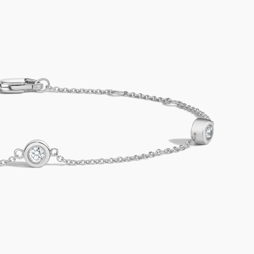 1/6 CTW 7 inch Three Lab Grown Diamond Bezel Bracelet
