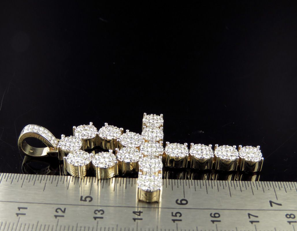 4.7 CTW 10K Lab Grown Diamond Ankh Cross Pendant