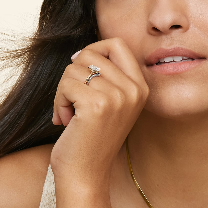0.16 CTW Curve Contour Lab Grown Diamond Women Ring Band