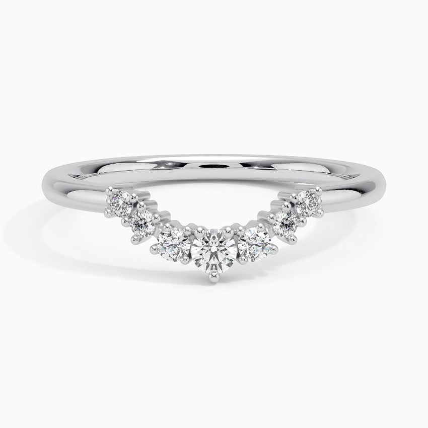 0.16 CTW Curve Contour Lab Grown Diamond Women Ring Band