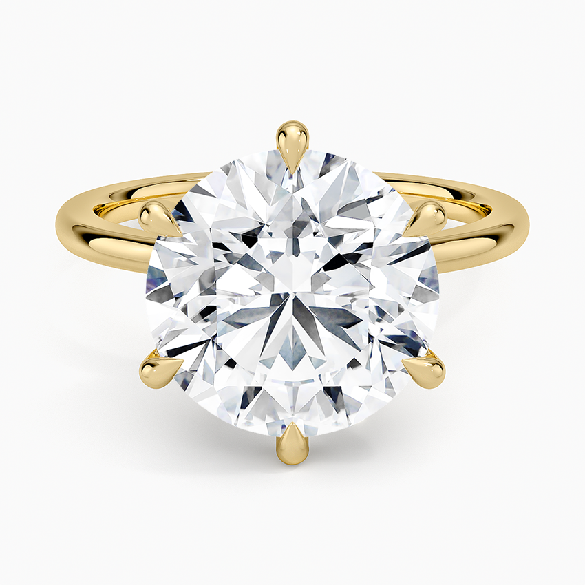 5Ct Round Lab Grown Diamond Six Prong Solitaire Ring