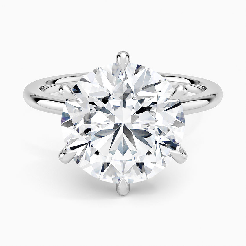5Ct Round Lab Grown Diamond Six Prong Solitaire Ring